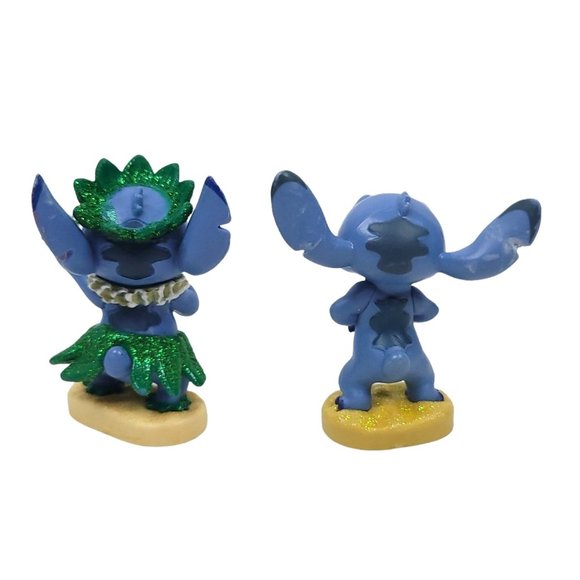 Disney Stitch 2" Mini Figure Collectible Toy Cake Topper Hula Figurine Lot Of 2 - Picture 4 of 12
